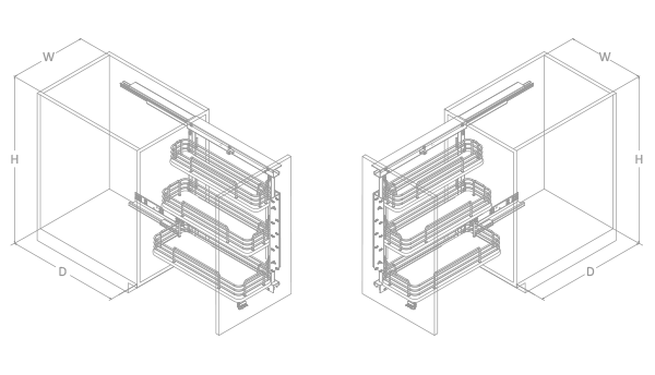 Double & Triple Pull Out Kitchen Basket - Spitze By Everyday